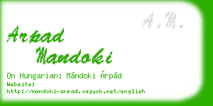 arpad mandoki business card